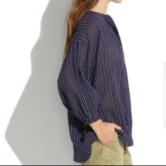 Madewell Dot Line Tunic Blouse - Picture 2 of 4